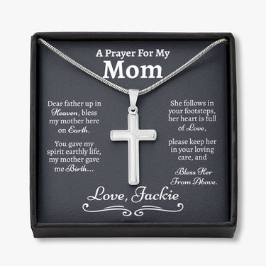 Prayer For My Mom Cross Necklace - Love You This Much